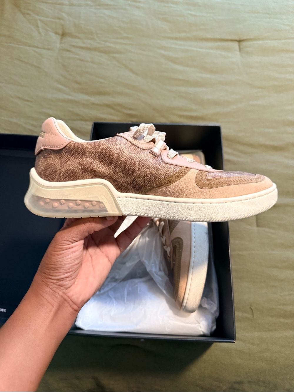 Coach Women’s Low-Top Trainer in Blush and Taupe